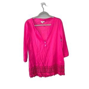 Aerie Women's Pink 3/4 Sleeve Swim Cover Up Size Medium